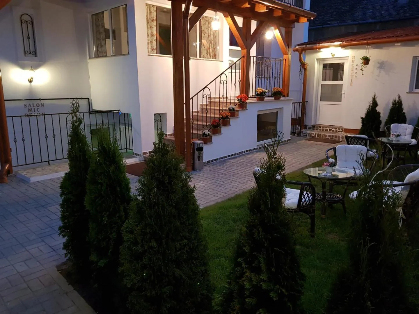 Courtyard, garden and terrace